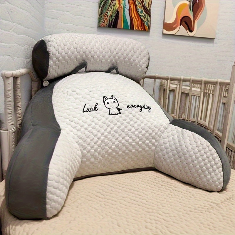Gaming Chair Lumbar Pillow - หมอนอ่านหนังสือแบบปรับได้ 1 ชิ้น - เบาะรองหลังตามหลักสรีรศาสตร์สําหรับเตียง/โซฟา/พื้น, การออกแบบผ้านวมระบายอากาศสีเทา