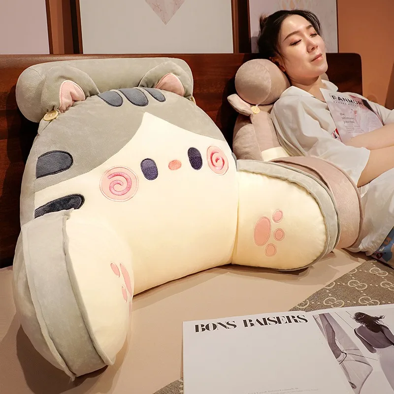 Gaming Chair Lumbar Pillow - 2025 การ์ตูนเบาะข้างเตียงโซฟาพนักพิงล้างทําความสะอาดได้เอวสนับสนุนคอหมอนสําหรับหอพักเก้าอี้ตกแต่งเตียง Maison