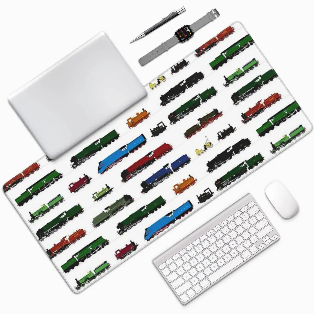 Pc Gaming Icon - Iconic อังกฤษรถไฟไอน้ําแผ่นรองเมาส์ขนาดใหญ่แป้นพิมพ์คอมพิวเตอร์แผ่นรองเม้าส์ GAMING PC แล็ปท็อปโต๊ะอุปกรณ์สํานักงานตาราง Mats