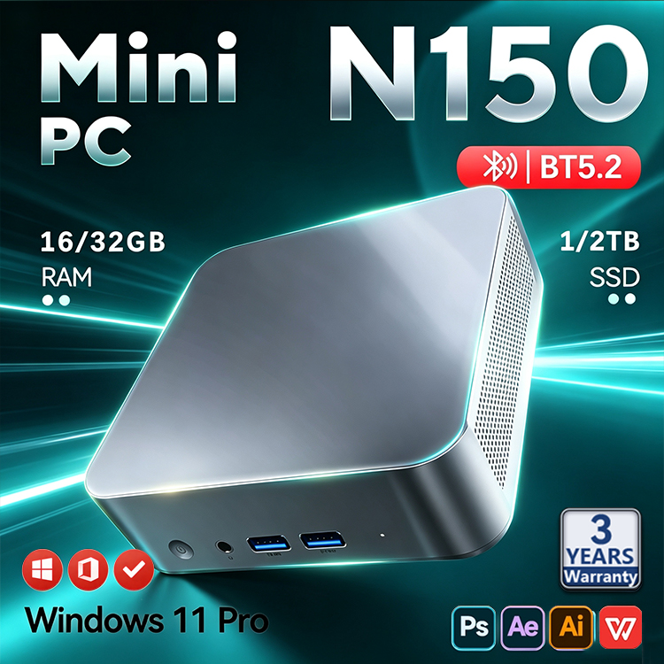 Pc Gaming Ram 32Gb - 2026 อินเทล N150 มินิพีซีแบบพกพาสำหรับเล่นเกม Windows11 Pro