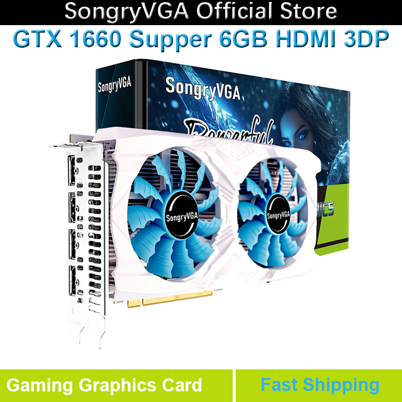 Pc Gaming Gtx 1660 - ซองรีวีจีเอ GTX 1660 การ์ดกราฟิกสำหรับเล่นเกมซุปเปอร์, 6GB GDDR6