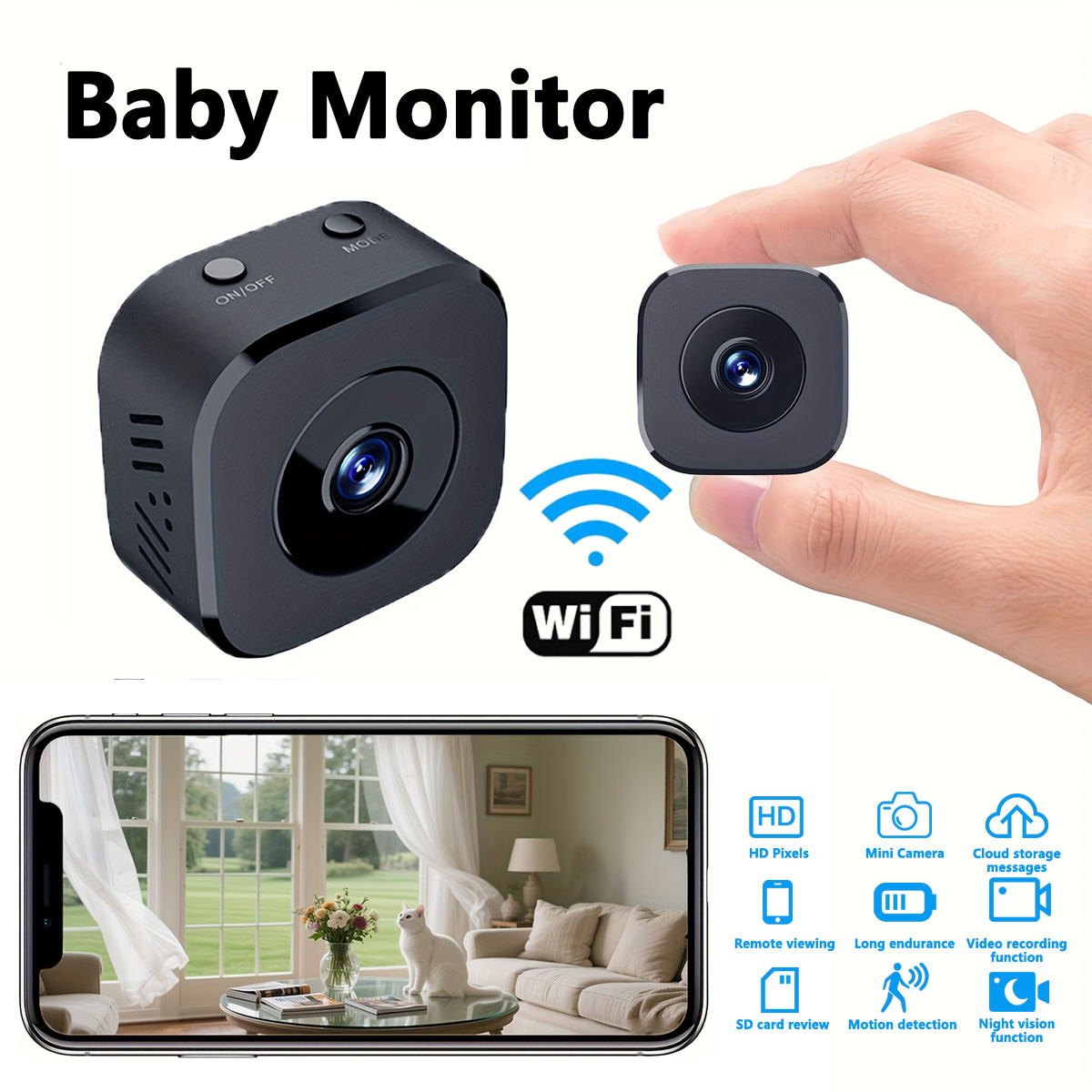 Sound Card Usb - 1080P HD Mini WiFi กล้องความปลอดภัยในร่มการเฝ้าระวังความปลอดภัย Baby