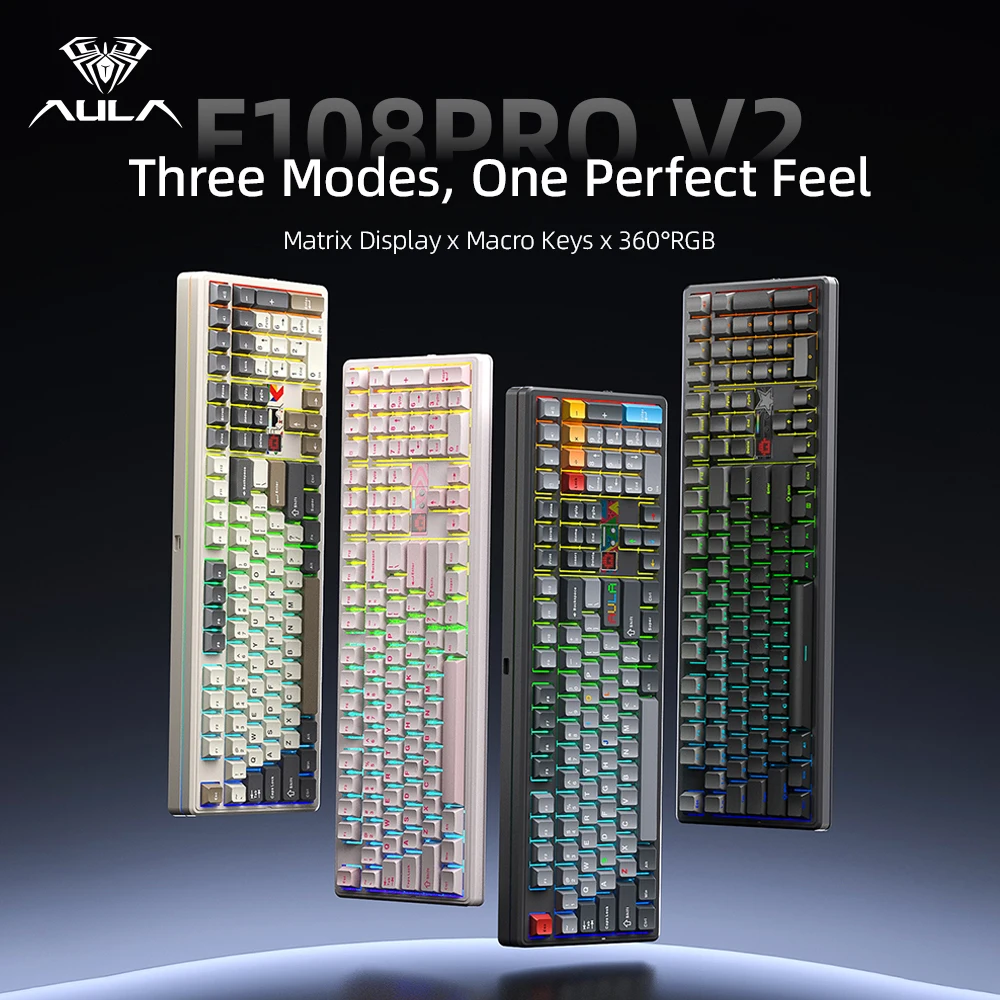 Pc Gaming Uk - คีย์บอร์ดเกมมิ่ง AULA F108 Pro V2 แบบกลไก