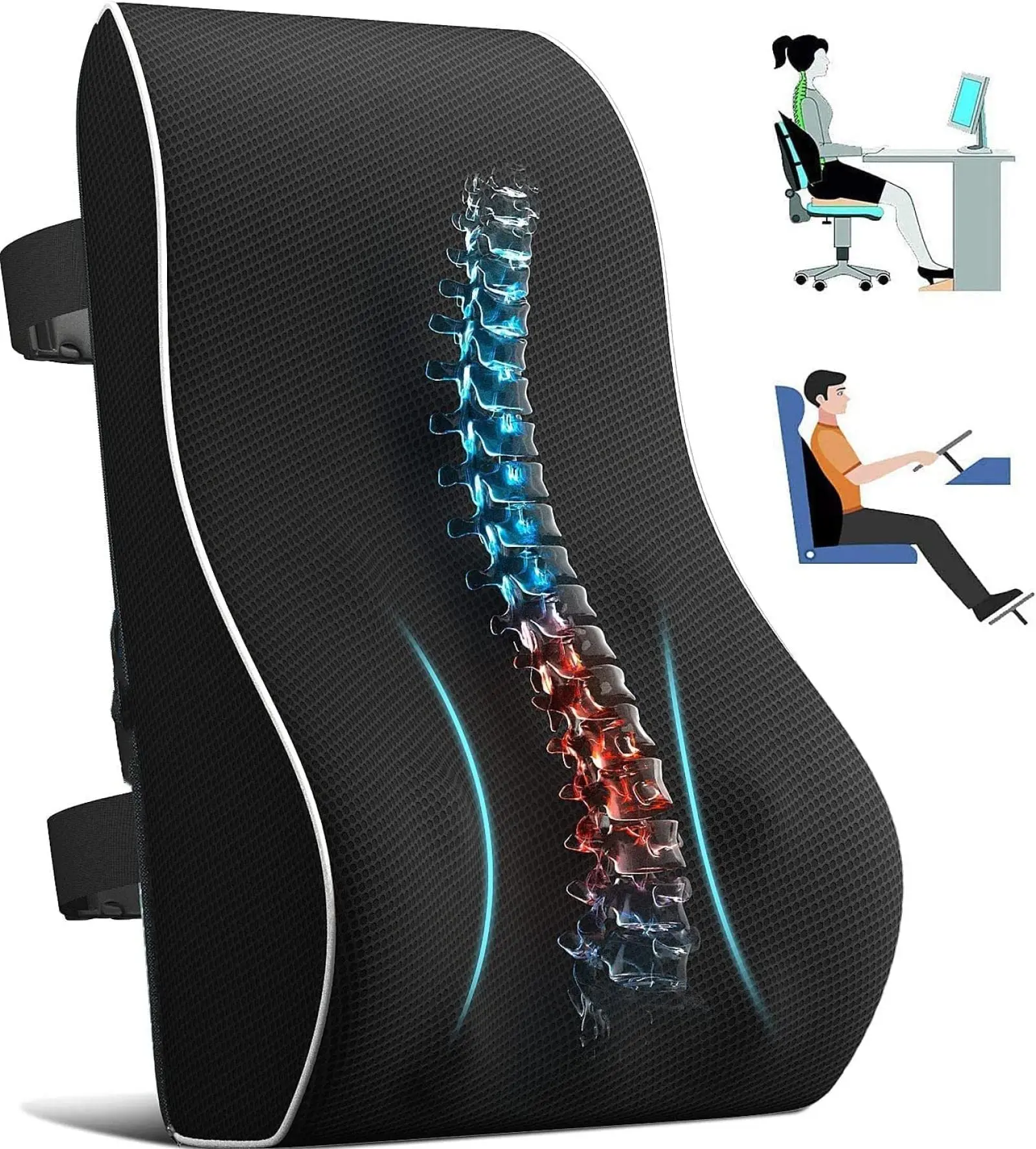 หมอนรองเอวหน่วยความจําโฟมเบาะน - Gaming Chair Lumbar Pillow บทวิจารณ์และราคา