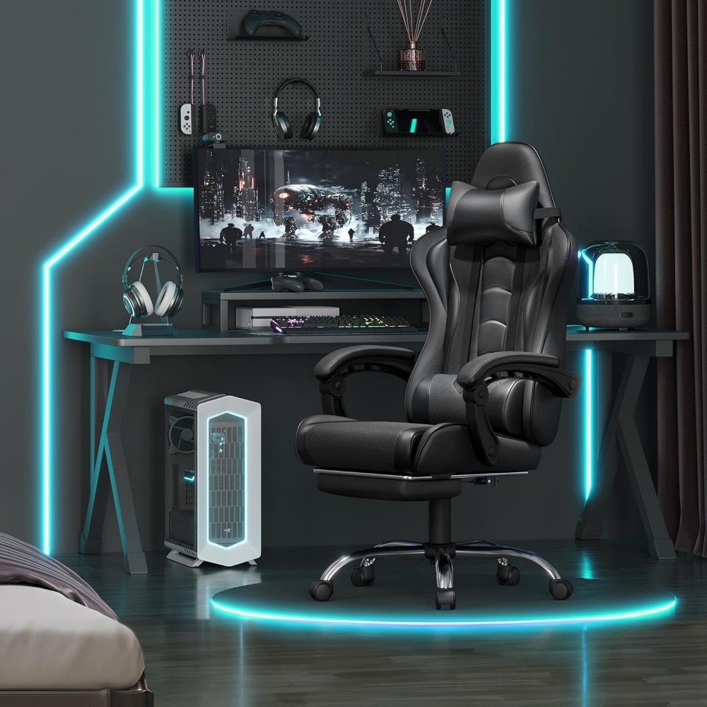เก้าอี้เกมมิ่งหนัง PU ที่นั่งส - Gaming Chair Lumbar Pillow บทวิจารณ์และราคา