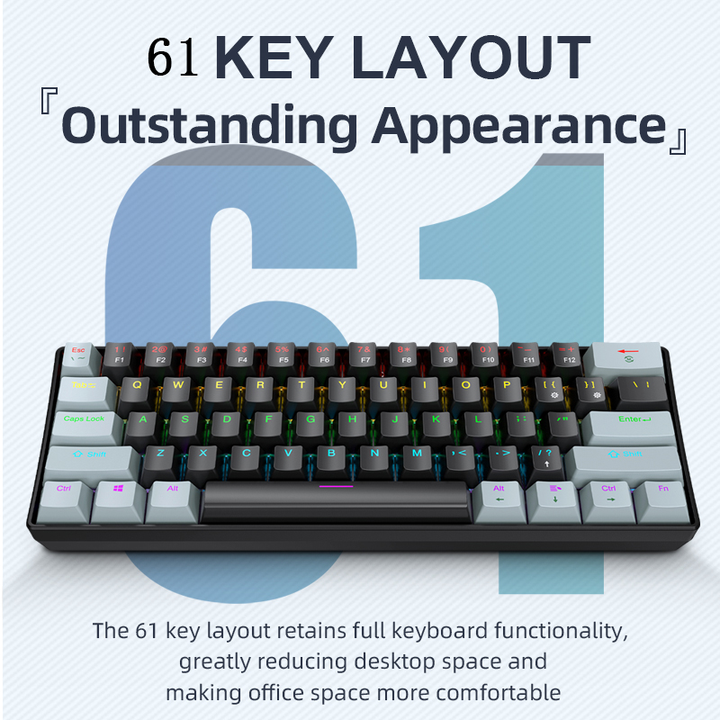 คีย์บอร์ดเกมมิ่งแบบมีสาย K61,  - Pc Gaming Uk บทวิจารณ์และราคา